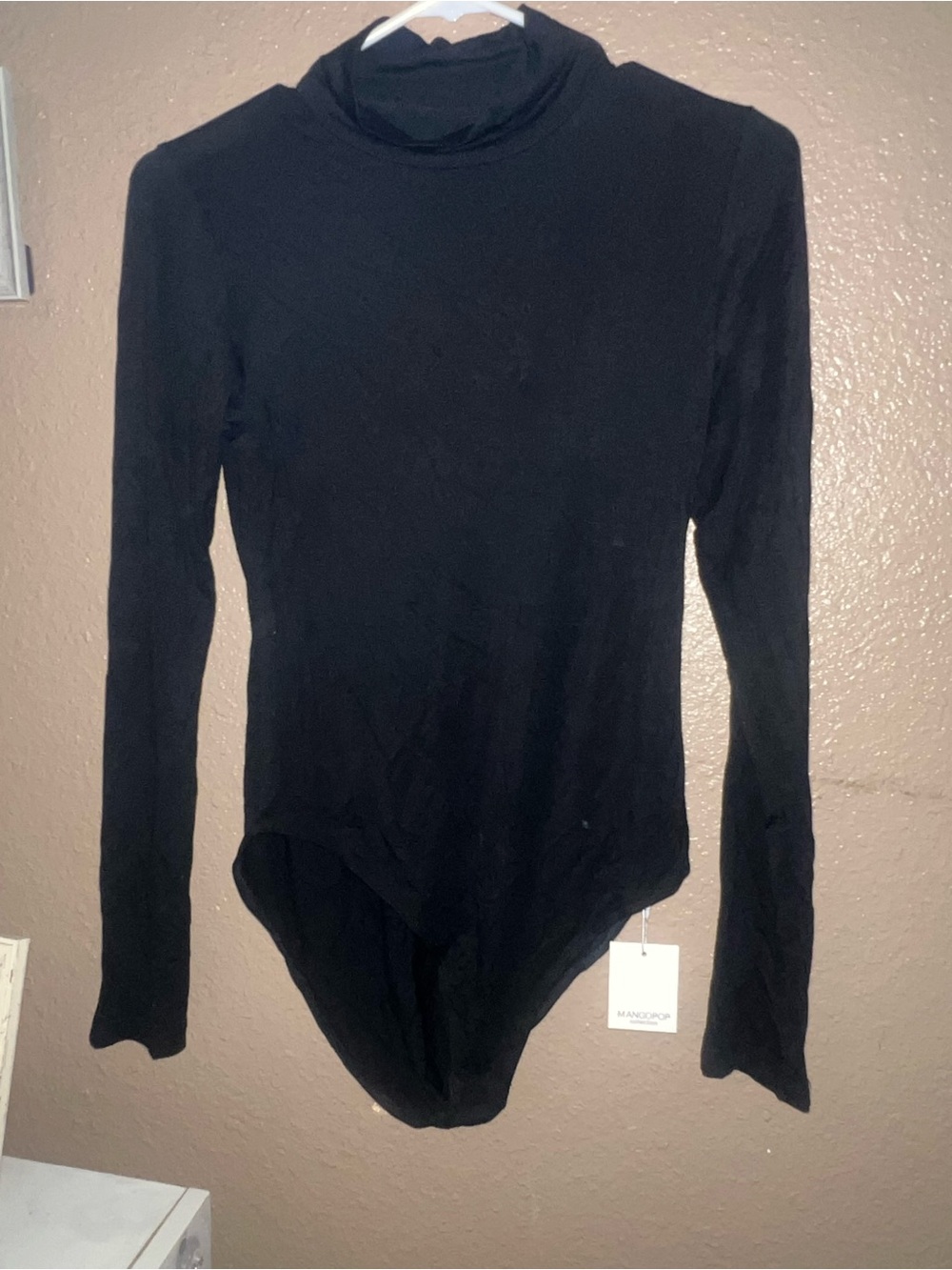 Mandarin Black Long-Sleeve Turtleneck Bodysuit